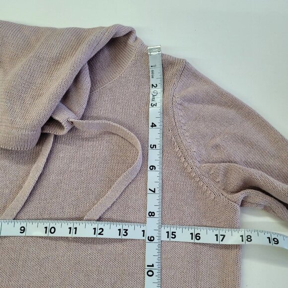 Dakini Sweater Women S Rose Pink Drawstring Cowlneck Long Sleeve Tunic Thumbhole - Picture 10 of 12